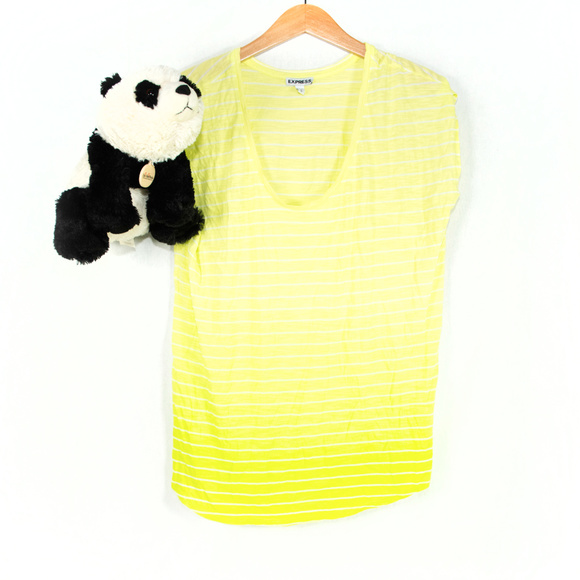 Neon green Express striped tee - Picture 1 of 5